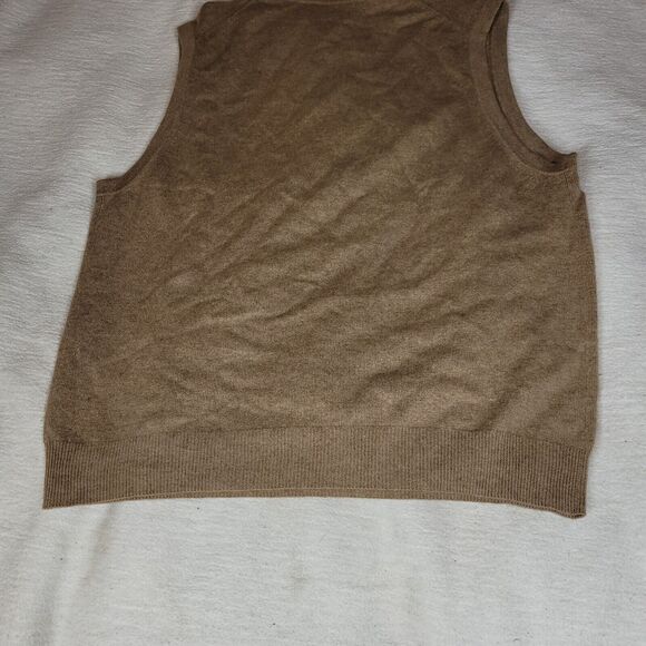 Joseph & Lyman Vest Sweater Mens Size L Brown 100% Cashmere V Neck Pullover Cold - Picture 10 of 11